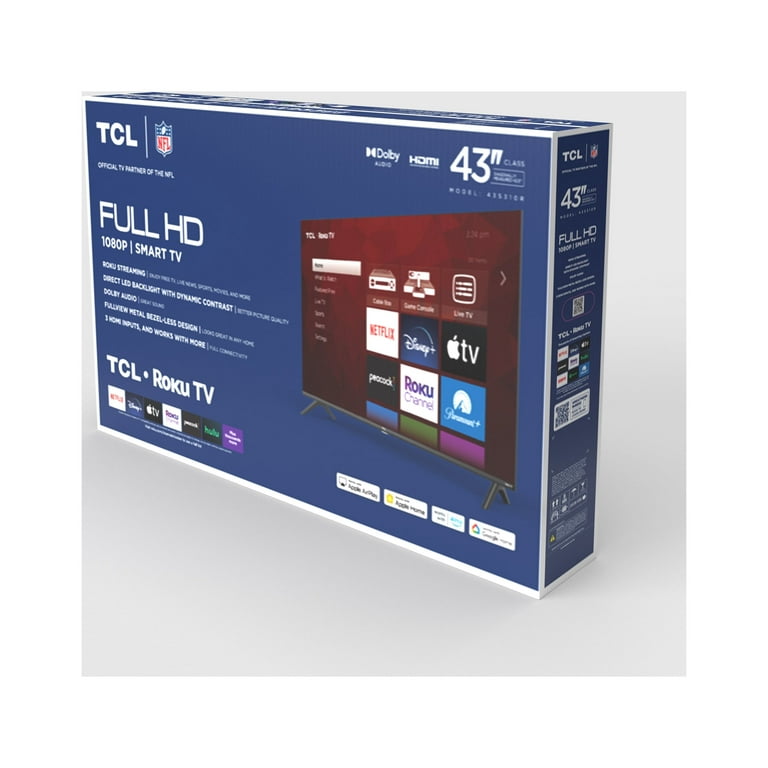 TCL 43 Class S Class 1080p FHD LED Smart TV with Roku TV