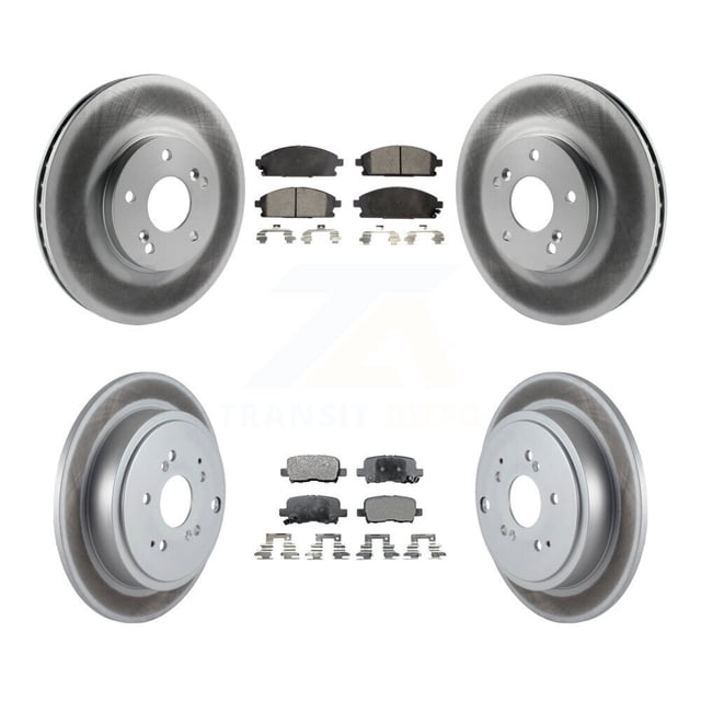 Transit Auto Front Rear Coated Disc Brake Rotors and Semi-Metallic Pads Kit for Car 2003-2006 Acura MDX KGF-100807