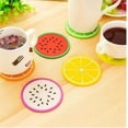thumbnail image 5 of Juego de posavasos de silicona resistentes al calor con un bonito diseño, decoración de mesa redonda antideslizante para tus bebidas favoritas, paquete de 6 multicolor, 5 of 5