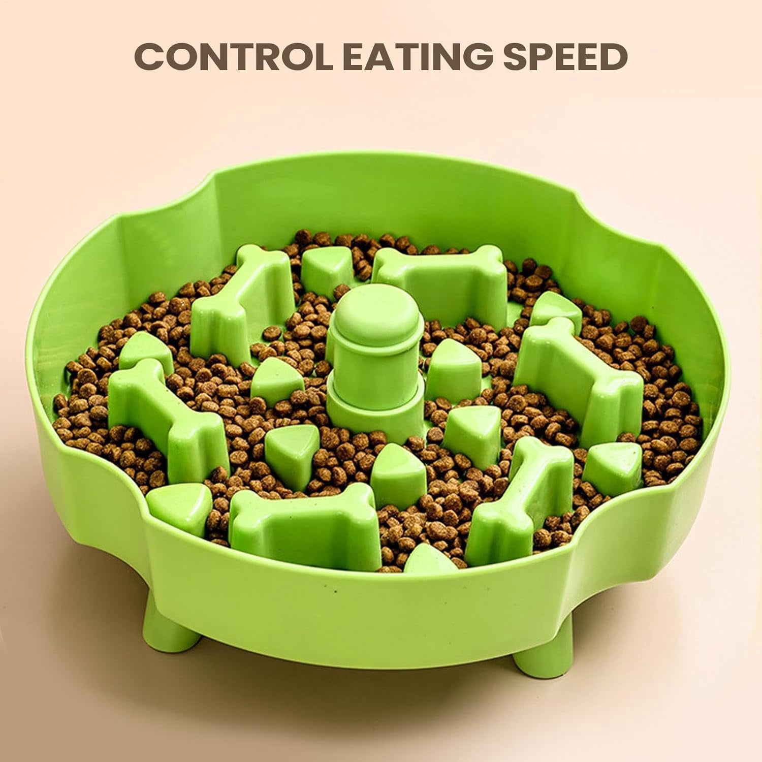 Slow Feeder Dog Bowl, Flower Shape, Rotating, Detachable, Non Slip, for Dogs Cats
