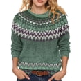 thumbnail image 6 of Fair Isle Knit Sweater for Women Lightweight Slim Fit Pullover Fall Winter Cute Casual Fashion Tops XL, 6 of 7