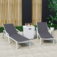 thumbnail image 2 of LeisureMod Marlin Set of 2 Gray Aluminum Lounge Chair & Fire Pit Set – Outdoor Patio Furniture for Backyard, Garden, or Porch, 2 of 24