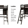 thumbnail image 7 of Solid Wood Loft Bed with Desk, Twin Loft Bed with Storage Shelves, Space Saver Twin Size Wood Loft Bed Frame with Ladder, No Box Spring Needed Bedroom Furniture, Espresso, 7 of 7