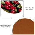 thumbnail image 5 of Cherry Microfiber Leather Round Coasters (6PCS) - Set of 6 Drink Coasters, 11x11 cm/4.3x4.3 Inches, and Heat Table Coasters for Glasses, Cups, and Mugs, 5 of 6