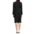 thumbnail image 3 of INSPIRE CHIC Women's Skirt Suit Set 2 Piece Outfit Business Work Blazers and Pencil Skirts with Brooch Pin S Black, 3 of 5