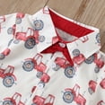 thumbnail image 6 of Tisuna Kids Gentleman Outfit Sets For Boys Cartoon Car Print Short Sleeve Button Down Shirts And Shorts Set Handsome Soft Toddler Boys Formal Outfits Size 6-12 Months Red, 6 of 8