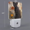 thumbnail image 2 of Xecao Black Cat in Wildflowers for Night Light - a Wall-mounted LED Fixture with A Dusk-to-dawn Sensor, Ideal for Bedrooms, Bathrooms, Hallways, and Kitchens-US, 2 of 7