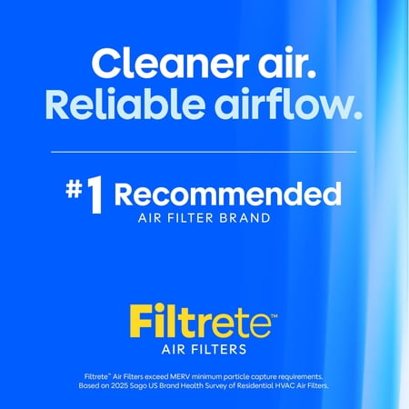 Filtrete 14x30x1 HVAC Furnace Air Filter, MPR 1900 MERV 13, Allergens Bacteria, Viruses & Air Pollutants, 2 Pack