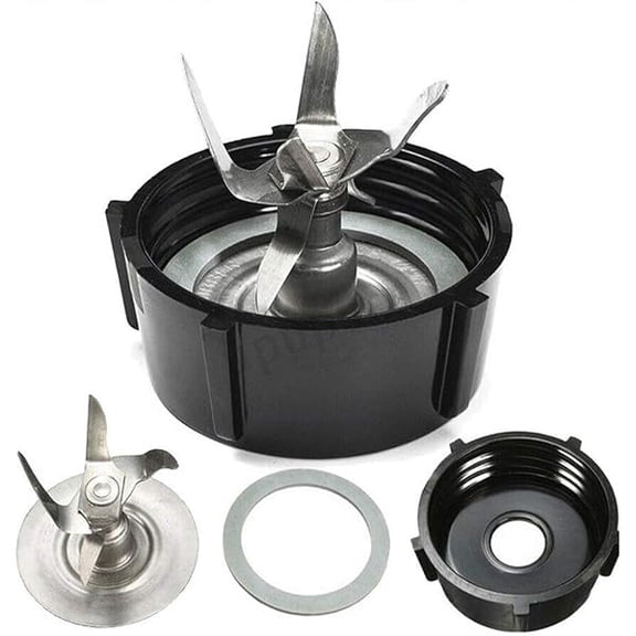 6-Point Fusion Blender Blade Replacement for Oster 4980, Premium 4902 Jar Base Bottom Cap & Rubber Seal Gasket Repair Kit, Durable Kitchen Mixer Spare Parts
