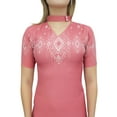 thumbnail image 3 of Bimba Women's Peach Printed Tunic Top Designer Kurta Short Sleeve Kurti Top-8, 3 of 5