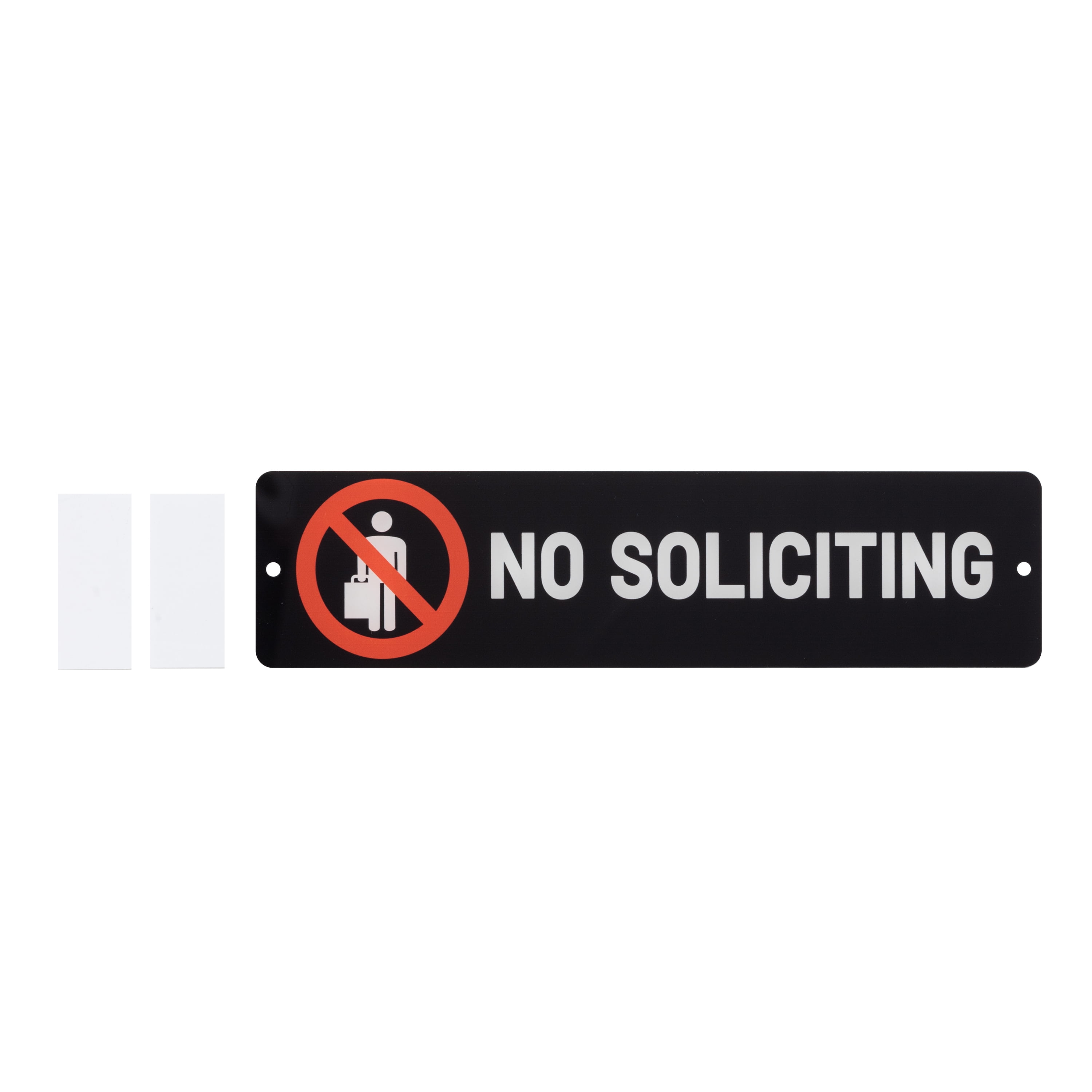 Pen+Gear No Soliciting Sign, 2 in x 8 in, Black, 1 Pack