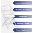thumbnail image 3 of TentandTable Plastic Folding Chairs, White, 4 Pack, 3 of 12