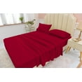 thumbnail image 4 of Twin Size Bamboo Derived Rayon Bed Sheet Set - Softer than Cotton Sheets Twin Size - Wrinkle Free - 16" Deep Pockets - 3 Piece - 1 Fitted Sheet, 1 Flat, 1 Pillowcases Twin Red, 4 of 5