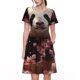 thumbnail image 1 of Balery Cute Cloud Panda Vestidos sueltos de manga corta para mujer, vestidos de verano 2025, vestidos casuales de corte A con vuelo., 1 of 6