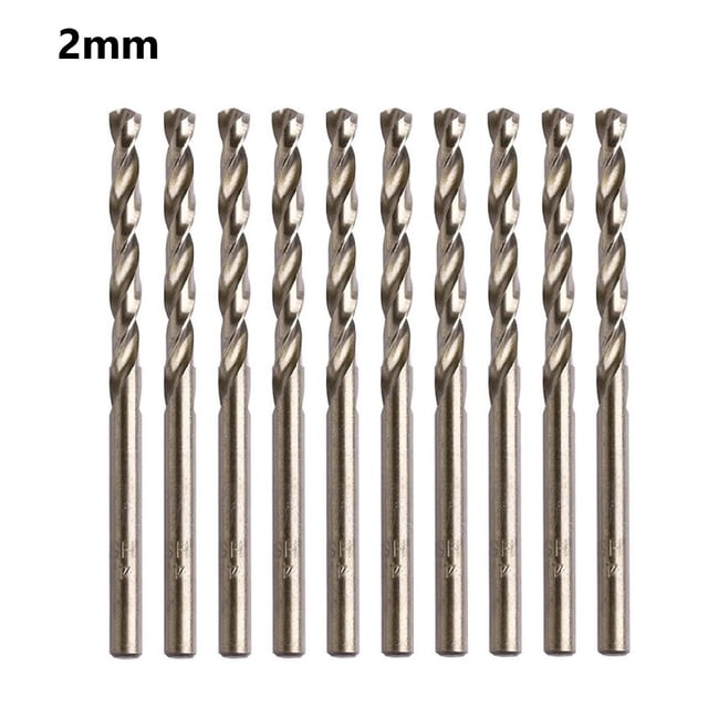 10 Pcs 1-5Mm Cobalt Hss Foret M35 pour Perçage en Acier Inoxydable Travail du Métal 10 Pcs 2Mm