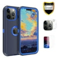 thumbnail image 1 of Xhy iPhone 13 Pro Case + Screen Protectors + Camera Lens Protector, Heavy Duty Hard Shockproof Armor Protector Case (Dark Blue+Blue), 1 of 7