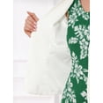 thumbnail image 5 of INSPIRE CHIC Women's 2 Piece Suit Set Notched Lapel Blazer Layered Dress Outfit L White Green, 5 of 6
