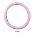 thumbnail image 3 of Diamond Steering Wheel Cover, Universal Size 14.5-15 Inch, Leather With Rhinestones, Non-Slip Design, Fashion Cute Interior, Protects Steering Wheel, Relieves Driving Fatigue, Easy Installation, 3 of 7