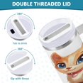 thumbnail image 5 of 40 Oz Car Handle Water Bottle Water Cup Water Bottle Water Jug Coffee Cup Travel Water Bottle Dog and Cat Friends, 5 of 8