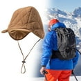 thumbnail image 3 of Gorro de bombardero para hombre Gorro de cálido de invierno con orejeras Gorro de mascarilla forrado a prueba de frío para ciclismo - camello Macarena Sombrero de invierno, 3 of 8