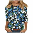 thumbnail image 2 of 3/4 Sleeve Summer Tops for Women Summer Blouse Womens Tops for Work Printed Tshirts for Women Graphic clearance my orders, 2 of 5