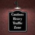 thumbnail image 2 of Caution Heavy Traffic Zone BLACK Aluminium Composite Sign 8.5''x10'', 2 of 9