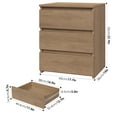 thumbnail image 2 of Homfa 3 Drawers Nightstand, Small Sofa Table, Wooden Storage Cabinet for Living Room, Wood Grain Finish, 2 of 9