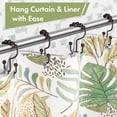 thumbnail image 3 of Bathway Shower Curtain Rings, Rust-Resistant Metal Double Shower Hooks for Curtain Rolling Shower Curtain Hooks Rings Shower Rings for Bathroom Shower Curtain Rod, Bronze, Set of 12 Rings, 3 of 7