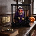 thumbnail image 4 of Screaming Cage Halloween Hanging Decoration,Scary Skull Cage Prop with Motion Activated, Spooky Hanging Ghost Light Up Eyes for House Indoor Outdoor Decor, 4 of 7