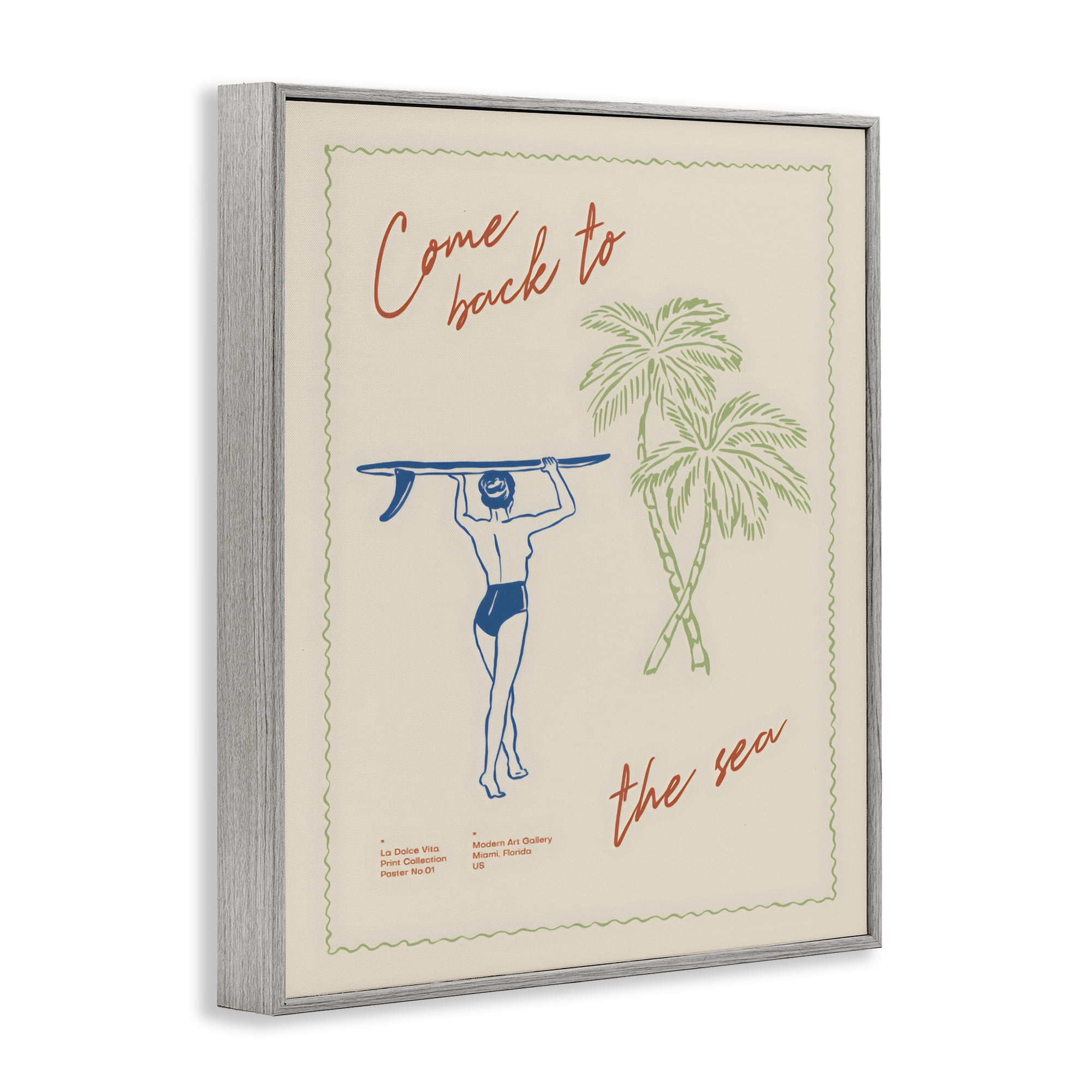 Stupell Industries Come Back To The Sea Gray Framed Giclee Art, design by The Prints Vibe