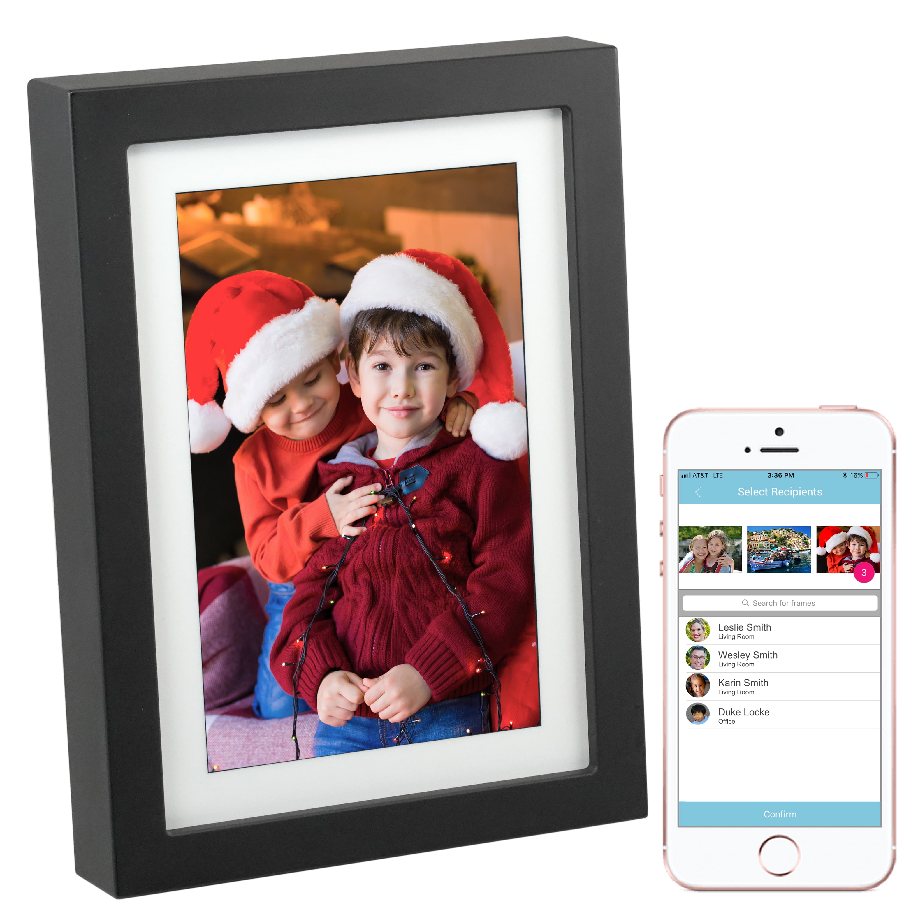 PhotoSpring 8 (16GB) 8inch WiFi Cloud Digital Picture Frame Battery
