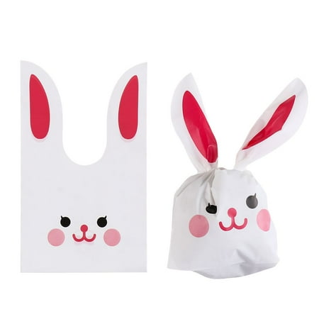 50PCS Gifts Bunny Ear Storage Pocket Rabbit Cookie Bags Candy Bag Biscuit Package Easter Rabbit 8