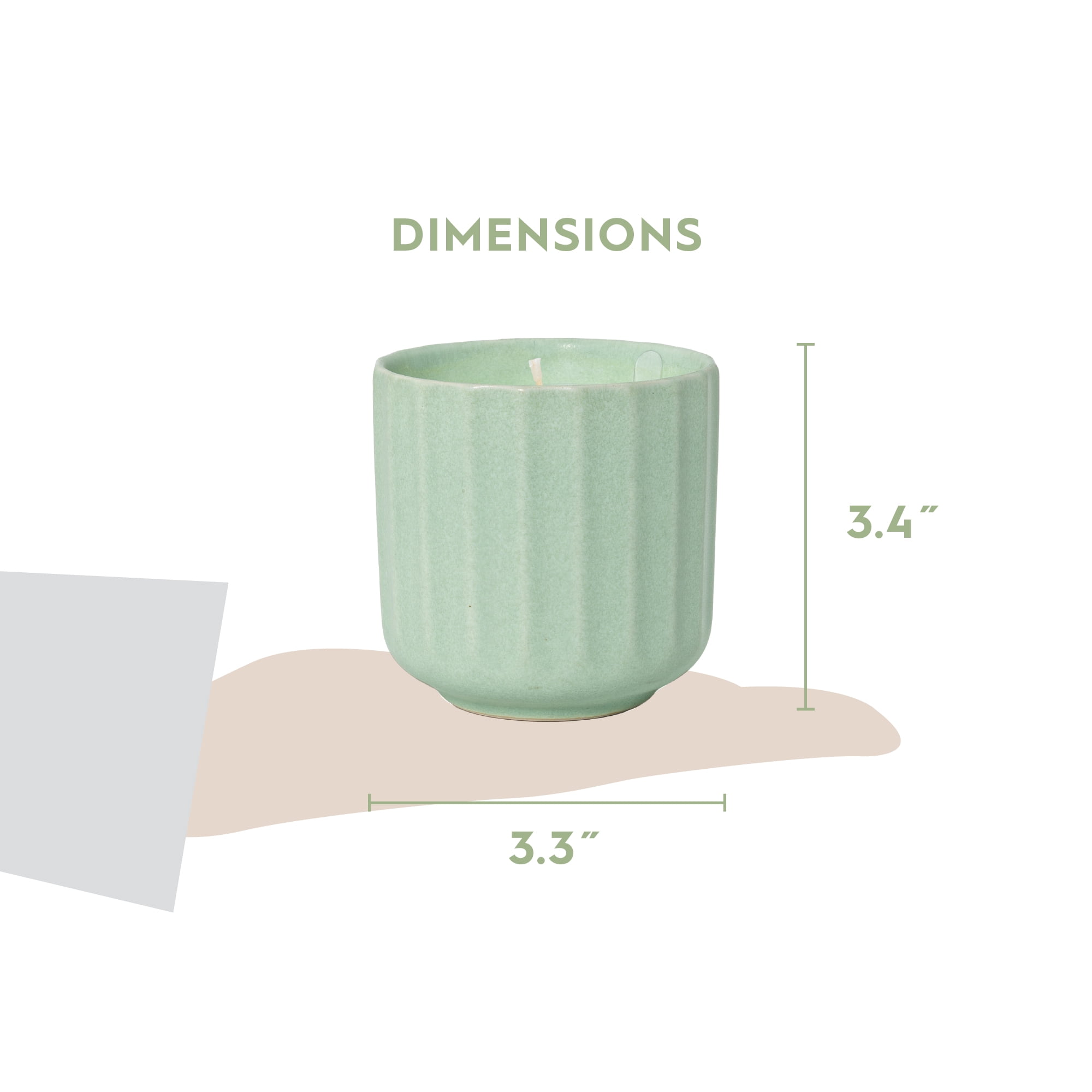Better Homes and Gardens Mandarin Basil Fluted Jar Candle, 8 oz