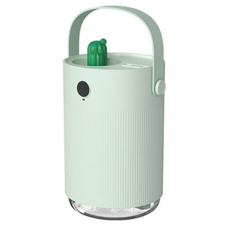

Chamat Portable Diffuser Cactus Humidifier USB Purifier 1000ML Mist Maker with Lamp Light for Bedroom Green