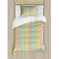 thumbnail image 1 of Rainbow Twin Size Duvet Cover Set, Composition of Circles or Dots as Rainbow Color Spectrum in Vertical Order Pattern, Decorative 2 Piece Bedding Set with 1 Pillow Sham, Multicolor, by Ambesonne, 1 of 3