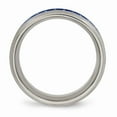 thumbnail image 2 of Titanium Polished Blue/White Carbon Fiber Inlay Ring Size: 8; for Adults and Teens; for Women and Men, 2 of 6