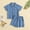 Blue, variant on Toddler Baby Boy Summer Clothes Cotton Linen Short Sleeve Solid Button Down Shirt Shorts Set Outfits with Pockets