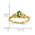 thumbnail image 4 of Solid 14k Yellow Gold 6x4mm Oval Peridot Green August Gemstone Diamond Engagement Ring Size 8 (.016 cttw.), 4 of 6
