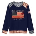 thumbnail image 4 of Womens Sweatshirts Women's 250th Anniversary Print Sweatshirt Without Hood Crew Neck Long Sleeve Casual Pullover Blue L, 4 of 4