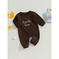 thumbnail image 5 of vera natura Baby Jumpsuit, Long Sleeve Crew Neck Letters Print Fall Romper Clothes for Boys Girls, 5 of 9