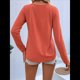 thumbnail image 5 of Camisetas de Verano con Cuello en V para Mujer, Estilo Informal, Tipo Túnica con Botones y Cuello Henley Color Naranja XL, 5 of 7