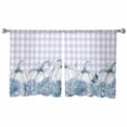 thumbnail image 3 of Blue Pumpkins Thanksgiving Sheer Curtains 54 Inches Length 2 Panels Set, Window Sheer Curtains for Living Room/Bedroom, Fall Floral Purple Plaid Light Filtering Rod Pocket Curtain 52'' x 54'' x 2, 3 of 7