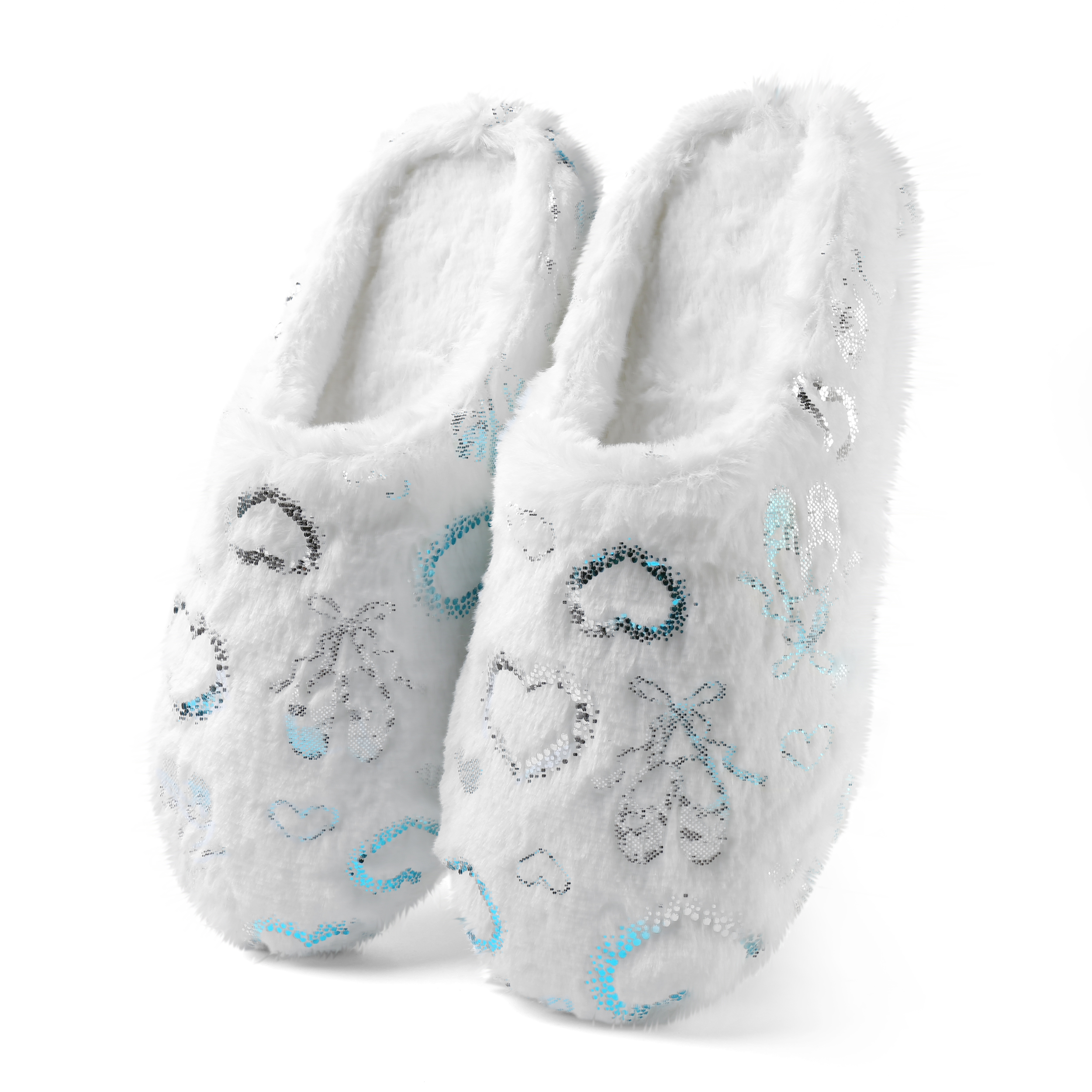 Love Heart Memory Foam Slip-On Indoor Spa Slippers for Women – Plush, Cozy, Non-Slip Sole, Heart Design