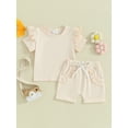 thumbnail image 2 of Infant Baby Girls Summer Shorts Set, Short Sleeve Crew Neck T-shirt with Elastic Waist Shorts Outfit, 2 of 8