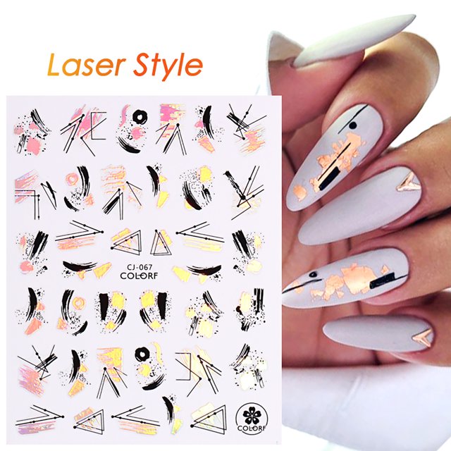 onlyliua Ofertas Flash Del Día Solo Online Pegatinas para Uñas Personalizadas con Diseño de Llamas Coloridas, Brillantes, Abstractas Rayas