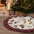 thumbnail image 5 of Sigee Various Chicken for Christmas Decoration Tree Skirt Christmas Plaid Tree Skirt,Christmas home decor Holiday Tree Skirt Fits TChristmas Tree-30", 5 of 6
