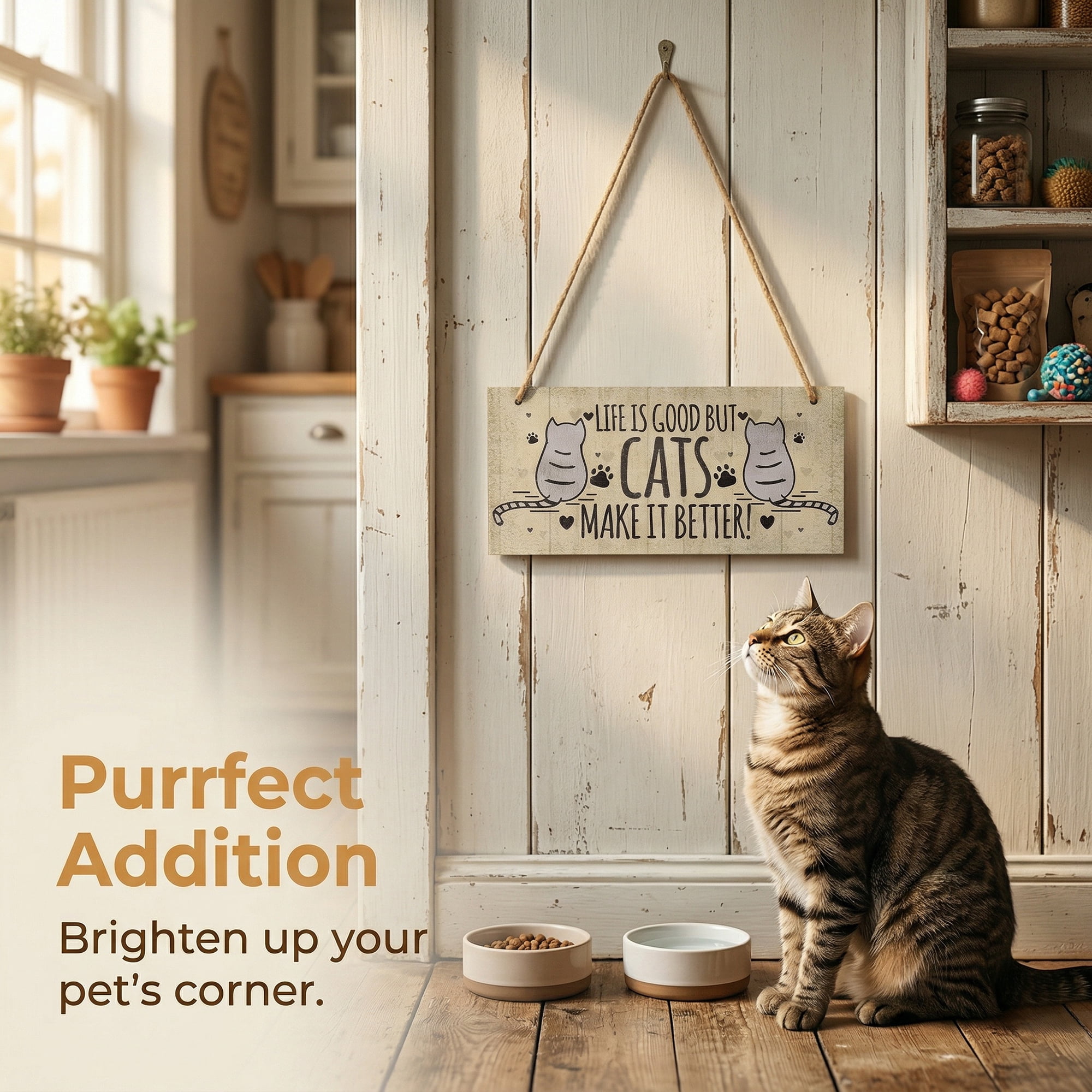 Unique Bargains Pet Sign Home Decor Decorative Wall Plaque Style E 3.9in