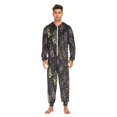 thumbnail image 3 of FORMRS Onesies Pajama for Adults Unisex Hoodie Winter Jumpsuit One Piece Sleepwear, Sizes S-2XL, Purple Floral Pattern, 3 of 7