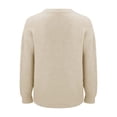 thumbnail image 4 of VISALY Cropped Cardigan Long Sleeve Cardigan Fall Sweaters Cardigan Open Front Oversized Button Lightweight Cardigans V Neck Loose Knit Outwear Chunky Cardigan Sweaters Warm Cardigan Sweaters Beige S, 4 of 5