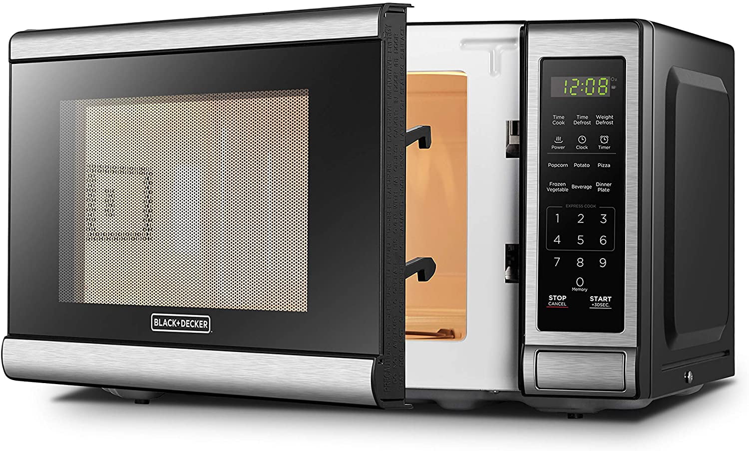  BLACK+DECKER Digital Microwave Oven with Turntable Push-Button  Door, Child Safety Lock, Stainless Steel, 0.9 Cu Ft & EM720CB7 Digital  Microwave Oven with Turntable Push-Button Door, Child Safety Lock: Home &  Kitchen
